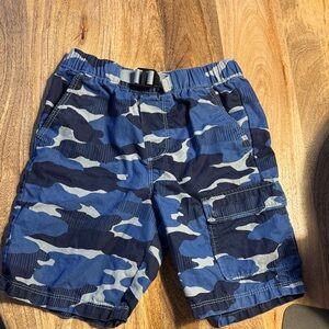 Blue Camo Cargo Shorts